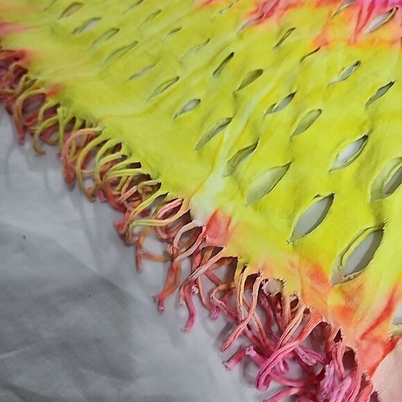 It's Better In The Bahamas‎ Freeport Spiral Tie Dye Fray Upcycle Rare T-Shirt XL - Picture 4 of 16